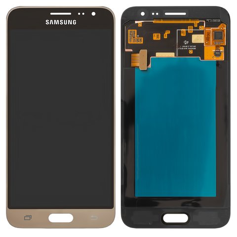 Дисплей для Samsung J320 Galaxy J3 2016 , золотистий, без рамки, Original, сервісне опаковання, dragontrail glass, #GH97 18414B