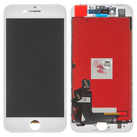 Дисплей для iPhone 8, iPhone SE 2020, белый, с рамкой, Copy, Tianma, с пластиками камеры и датчика приближения