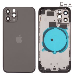 Корпус для iPhone 11 Pro, сірий, з тримачем SIM карти, з боковими кнопками, matte space gray
