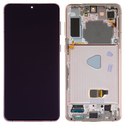 Дисплей для Samsung G996 Galaxy S21 Plus 5G, фиолетовый, с рамкой, Original, сервисная упаковка, phantom Violet, original glass, #GH82 24554B GH82 24553B GH82 27268B GH82 27267B