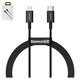 USB кабель Baseus Superior, USB тип-C, Lightning, 100 см, 20 Вт, черный, #CATLYS-A01