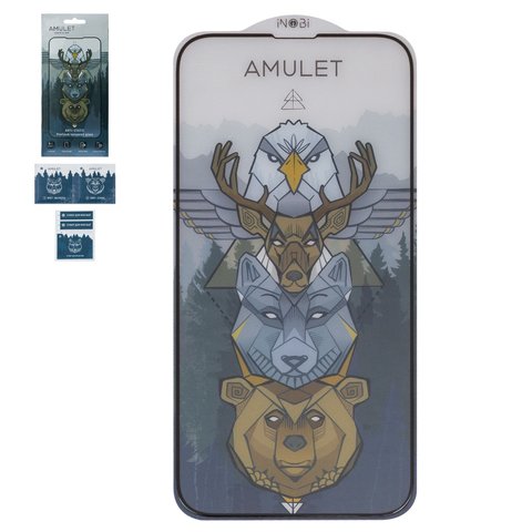 Защитное стекло iNobi Amulet для Apple iPhone 13, iPhone 13 Pro, iPhone 14, iPhone 16e, Full Glue, Anti Static, черный