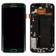 LCD compatible with Samsung G925F Galaxy S6 EDGE, (green, with frame, original (change glass) , green emerald)