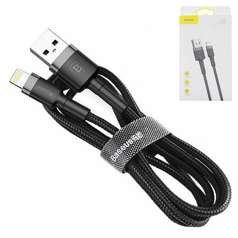 USB Cable Baseus Cafule, USB type A, Lightning, 100 cm, 2.4 A, black  #CALKLF BG1