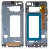 Parte media de carcasa puede usarse con Samsung G975 Galaxy S10 Plus, azul, con botones laterales, marco para fijar pantalla