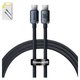 USB кабель Baseus Crystal Shine Series, 2xUSB тип-C, 120 см, 100 Вт, черный, #CAJY000601