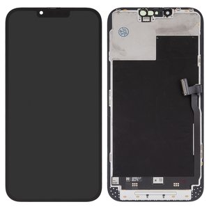 Pantalla LCD puede usarse con iPhone 13 Pro Max, negro, con marco, Original PRC 