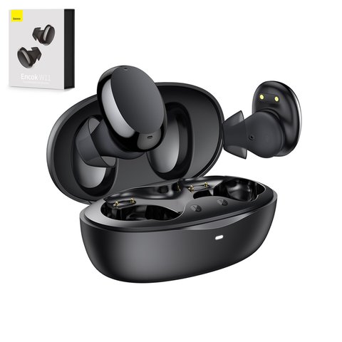 Headphone Baseus Encok W11, wireless, black, with charging case  #NGTW060001