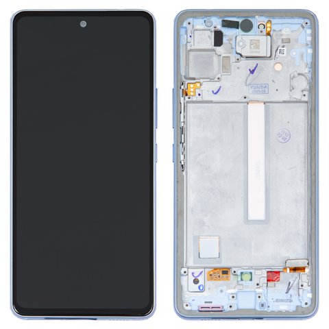 LCD compatible with Samsung A536 Galaxy A53 5G, dark blue, with frame, Original, service pack  #GH82 28025C
