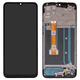 Pantalla LCD puede usarse con Oppo A15, A15s, negro, con marco, Original (PRC), CPH2185, CPH2179, FPC-HTF065H093