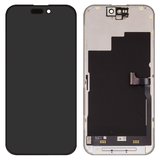 LCD compatible with iPhone 15 Pro, (black, with frame, change glass)