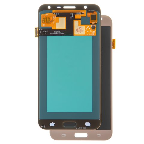 LCD compatible with Samsung J701 Galaxy J7 Neo, golden, without frame, High Copy, OLED  