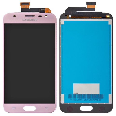 LCD compatible with Samsung J330 Galaxy J3 2017 , pink, with light adjustable, Best copy, without frame, Copy 