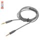 AUX Cable Hoco UPA04, (TRS 3.5 mm, TRRS 3.5 mm, 100 cm, gray, with microphone, nylon braided)