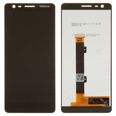 LCD compatible with Nokia 3.1, black, without frame, original change glass