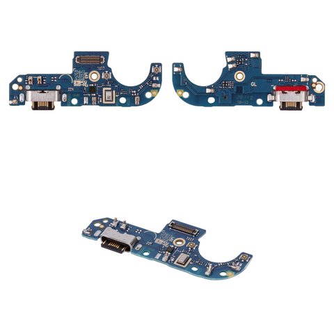 Flat Cable compatible with Motorola Moto G42, charge connector, with microphone, with components, High Copy, charging board