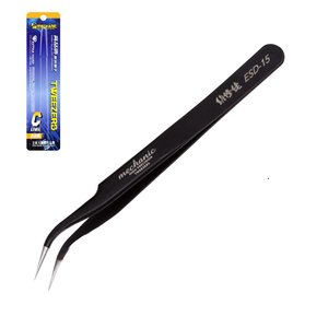 Mounting Tweezers Mechanic ESD 15, curved, antistatic, 120 mm, C grade high quality 