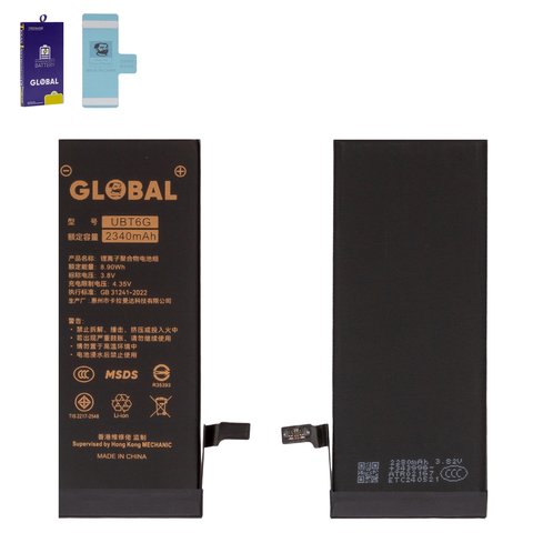 Battery Mechanic compatible with Apple iPhone 6, Li Polymer, 3.8 V, 2340 mAh, High Capacity, original IC 