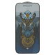 Tempered Glass Screen Protector iNobi Amulet compatible with Apple iPhone 16 Pro, (Full Glue, Anti-Static, black)
