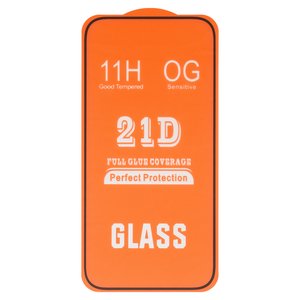 Tempered Glass Screen Protector compatible with Apple iPhone 16, Full Glue, compatible with case, without package, without wipes , black 