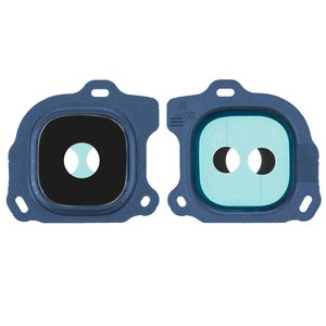 Vidrio de cámara puede usarse con Samsung J600F Galaxy J6, J600GZ Galaxy On6, azul, con marcos