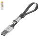 Cable de carga Baseus Nimble, USB tipo-A, Lightning, 23 cm, 2 A, plateado, #CALMBJ-0S