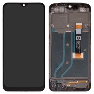 Pantalla LCD puede usarse con Oppo A12, A12s, A5s, negro, con marco, Original PRC , con cable plano negro, CPH2083, CPH2077, FPC HTF062H111 NT