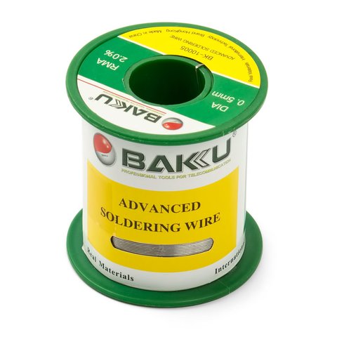 Припой BAKU BK 10005, Sn 97% , Ag 0,3%, Cu 0,7%, флюс 2%, 0,5 мм, 90 г