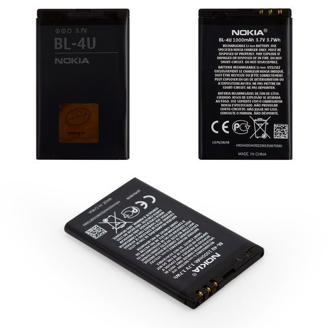Акумулятор BL 4U для Nokia 300 Asha, Li ion, 3,7 В, 1000 мАг, Original PRC 