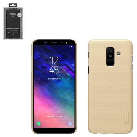 Чохол Nillkin Super Frosted Shield для Samsung A605 Dual Galaxy A6+ 2018 , золотистий, матовий, з підставкою, пластик, #6902048157866