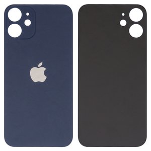 Задняя панель корпуса для iPhone 12 mini, синяя, big hole