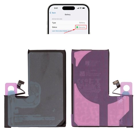 Аккумулятор для iPhone 13 Pro, Li ion, 3,87 B, 3200 мАч, повышенная ёмкость, без ошибки, A2656 , genuine IC