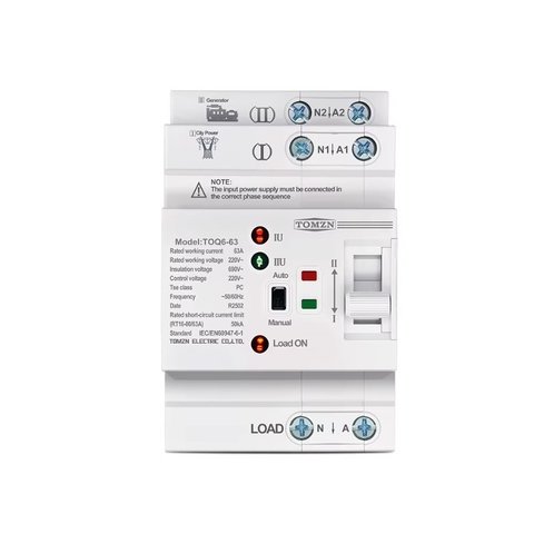 Автомат введення резерву TOMZN TOQ6 63, 2P, 220 В, 63A, Generator