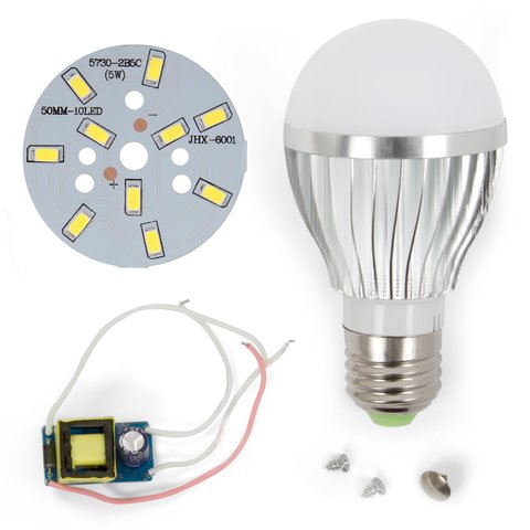 Комплект для збирання світлодіодної лампи SQ Q02 5730 5 Вт холодний білий, E27 , регулювання яскравості димірування 