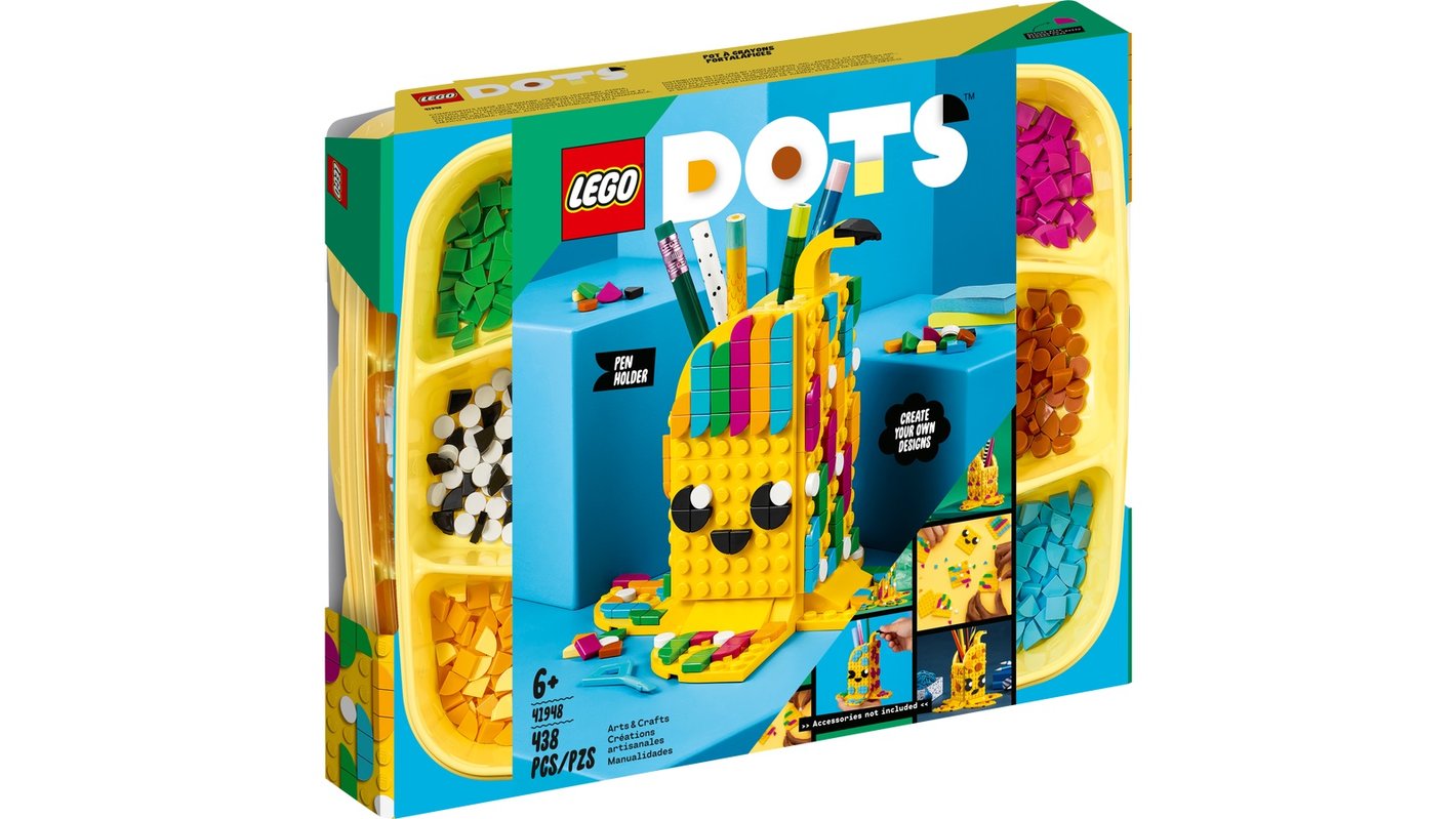 Конструктор LEGO DOTS Підставка для олівців Милий банан 41948