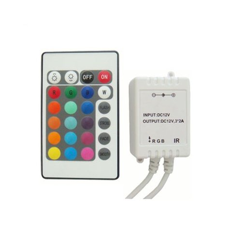 Regulador LED con control remoto IR HTL-43 (RGB, 5050, 3528, 72 W)